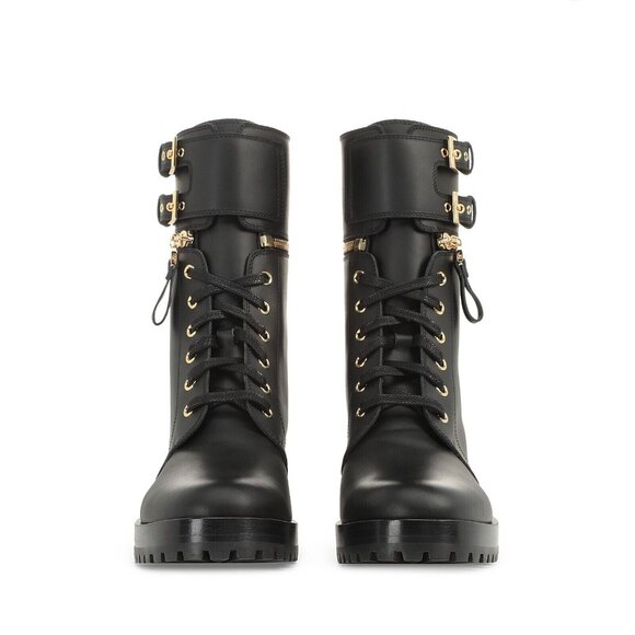 SERGIO ROSSI Black Leather Gold Tone Zipper Buckle Replacement Ankle Cuffs - Picture 11 of 12